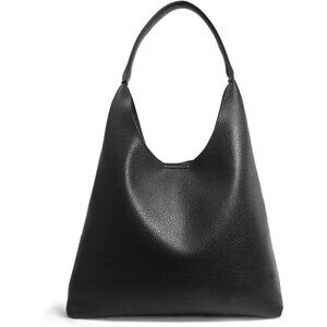 Hobo Black Bags for Women Soft Vegan Leather Slouchy Tote Shoulder Handbag